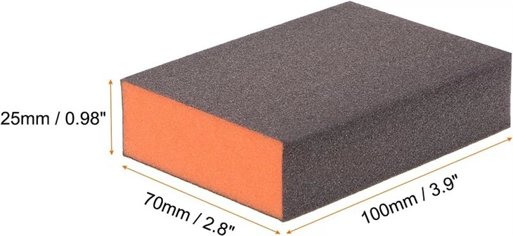 sanding sponge block orange